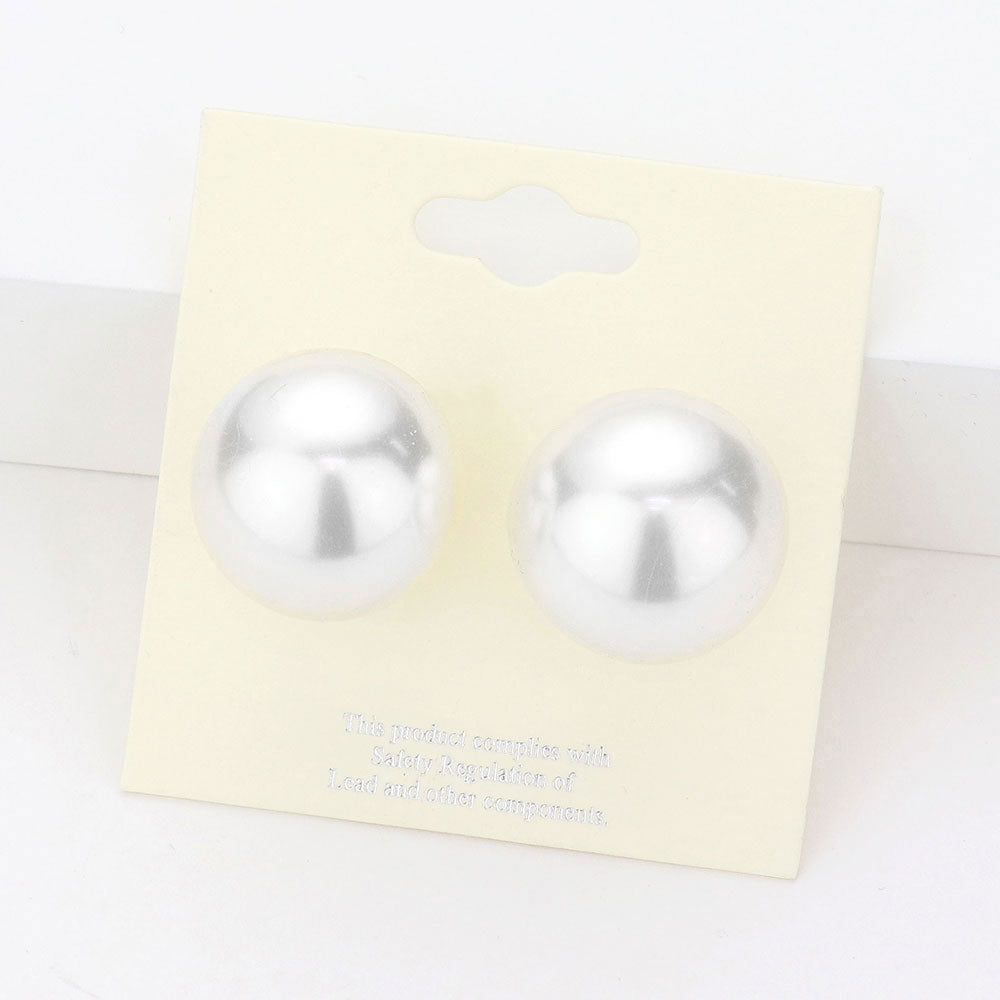 Madeline Love White 20mm Pearl stud earrings