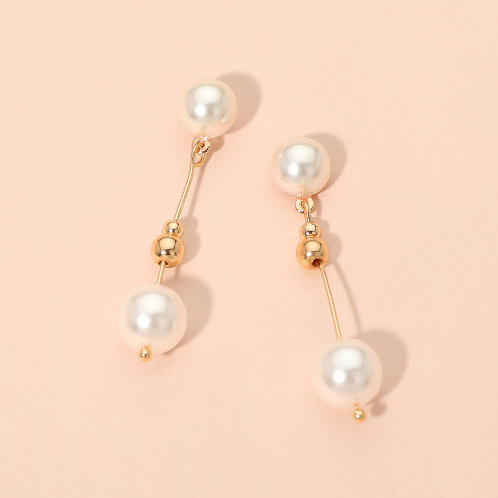 Madeline Love Gold Pearl Drop Earrings