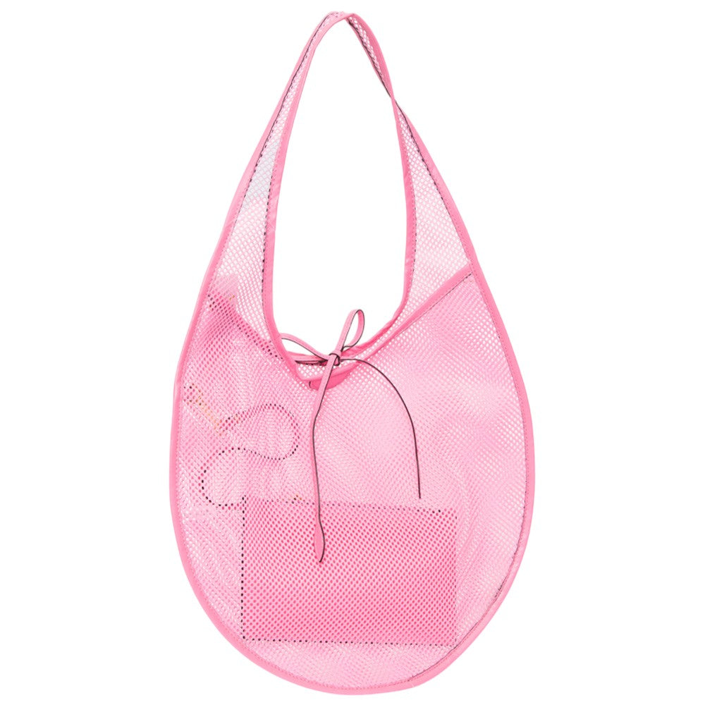 Pink Mesh Tote Bag is perfect for carrying all your essentials while also staying stylish. Made with durable and breathable mesh material, it is ideal for beach trips, picnics, and outdoor activities. Its lightweight design and spacious interior make it a must-have accessory for any adventure.