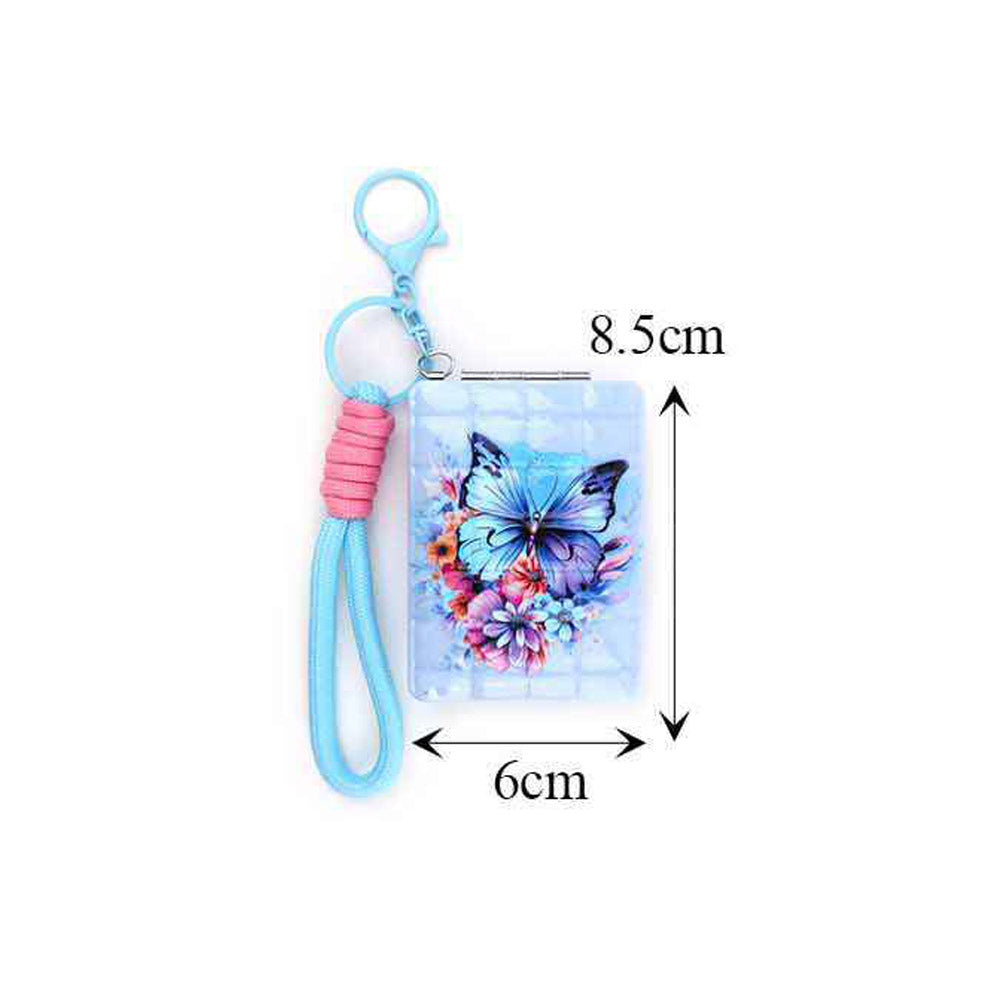 Madeline Love Assorted 12PCS - Butterfly Flower Printed Bag Charm Keychain Cosmetic Mirrors - Bags & Wallets - extra