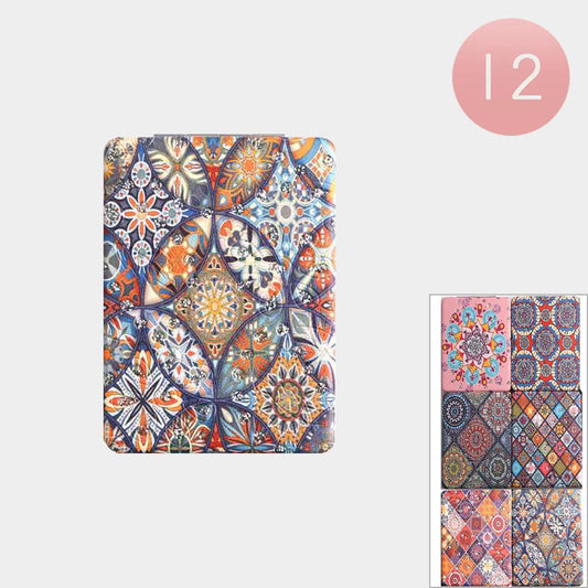 Madeline Love Assorted 12PCS - Abstract Paisley Printed Cosmetic Mirrors - Beauty & Cosmetics