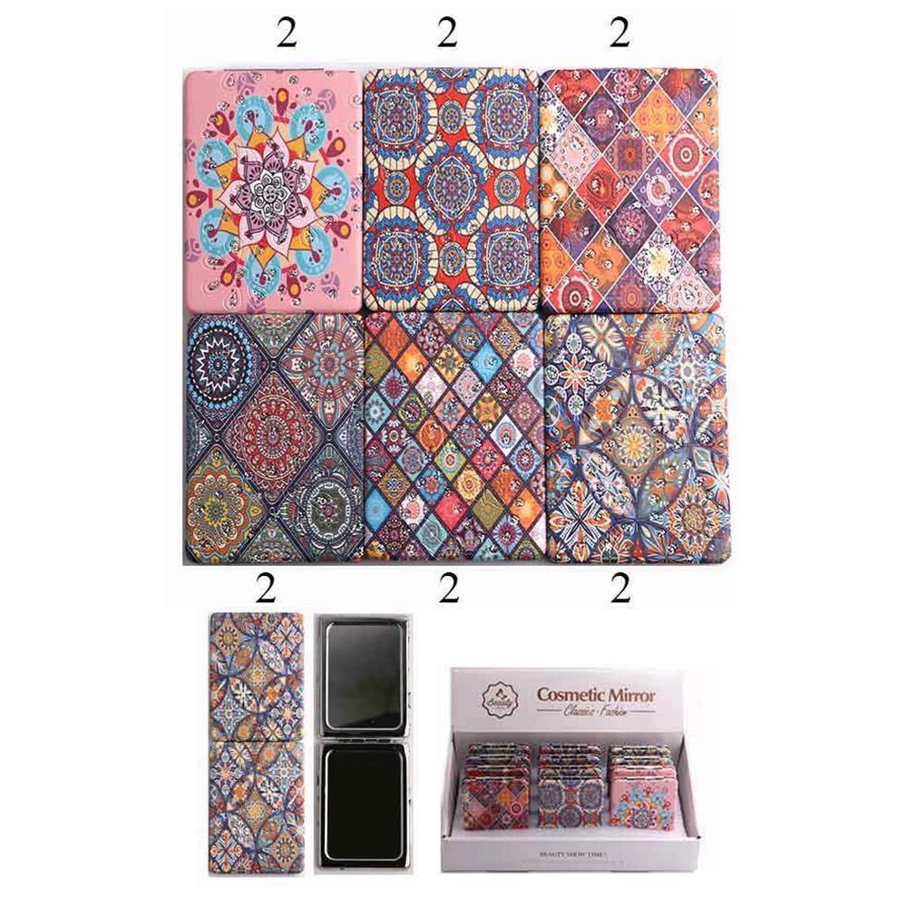 Madeline Love Assorted 12PCS - Abstract Paisley Printed Cosmetic Mirrors - Beauty & Cosmetics - desc