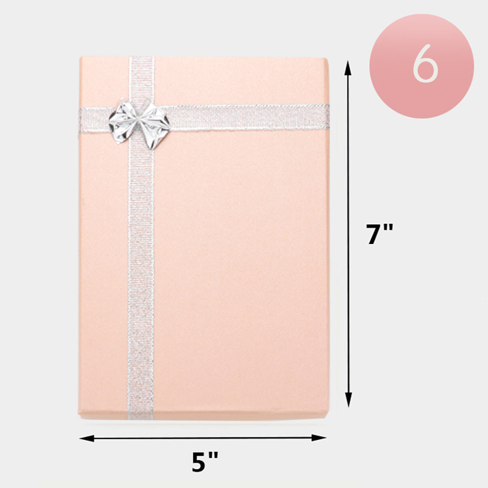 Madeline Love Pink 6PCS - Simple Bow Deco Rectangle Gift Boxes - Jewelry