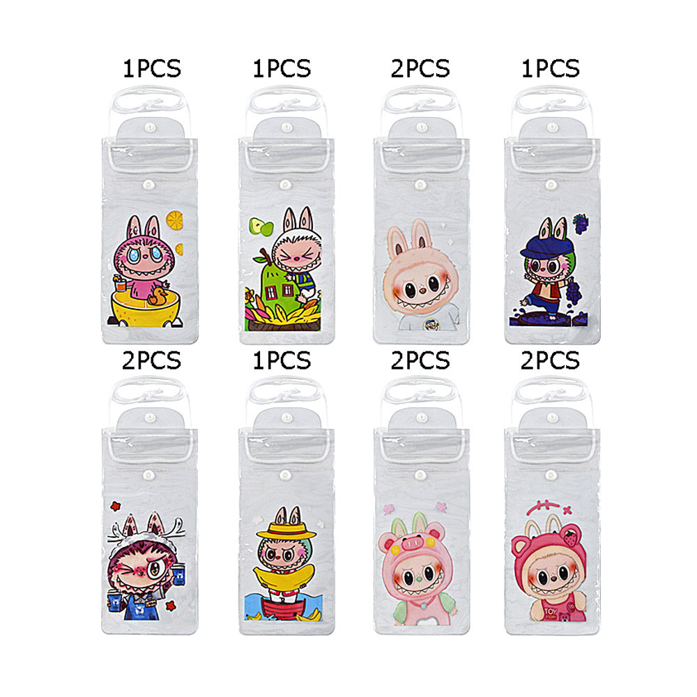 Madeline Love Assorted 12PCS - Monster Bunny Character Transparent Phone Pouch Lanyard Bag - Bags & Wallets - desc