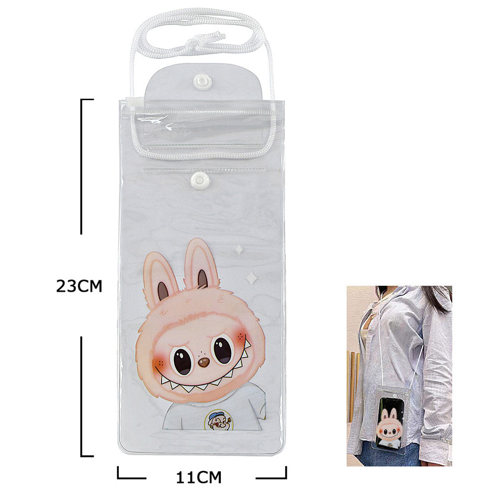 Madeline Love Assorted 12PCS - Monster Bunny Character Transparent Phone Pouch Lanyard Bag - Bags & Wallets - extra