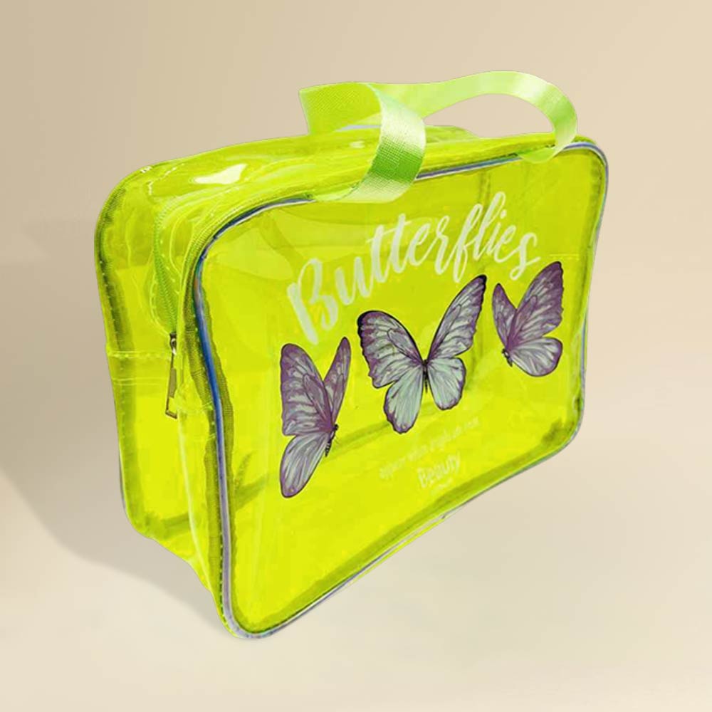 Madeline Love Assorted 12PCS - Triple Butterfly Print Neon Transparent Shoulder Bag - Jewelry - extra