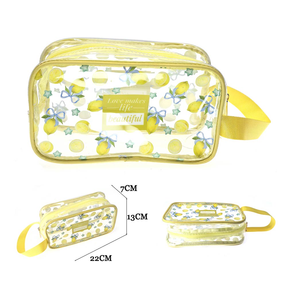 Madeline Love Assorted 12PCS - Fruit Pattern Print Clear Cosmetic Makeup Travel Organizer Pouch Bags - Jewelry - extra