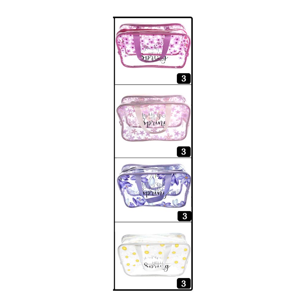 Madeline Love Assorted 12PCS - Hello Spring Message Flower Pattern Clear Shoulder Bags - Jewelry - desc