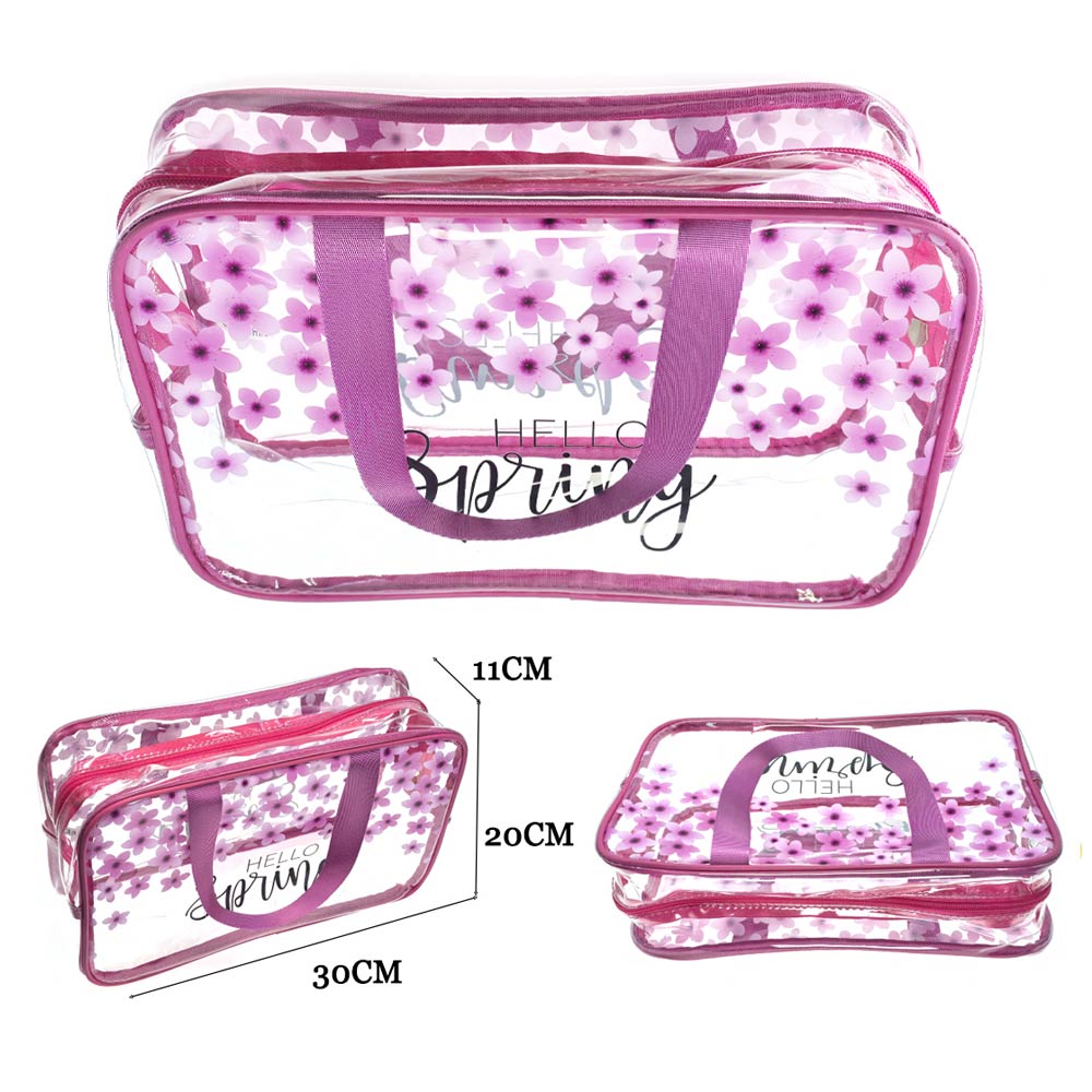 Madeline Love Assorted 12PCS - Hello Spring Message Flower Pattern Clear Shoulder Bags - Jewelry - extra