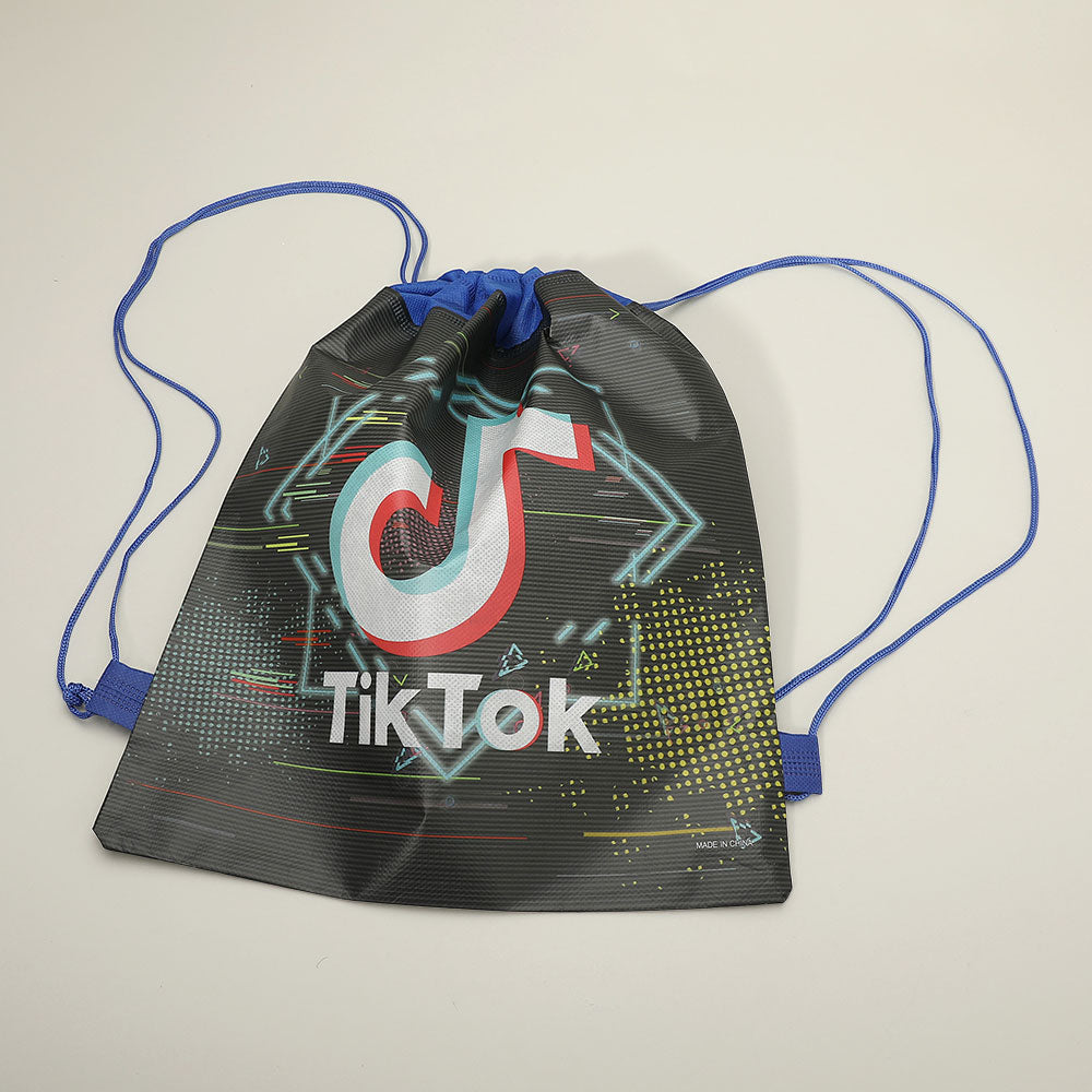 Madeline Love Assorted 12PCS - Tik Tok Logo Printed Drawstring Backpack Bags - Jewelry - extra