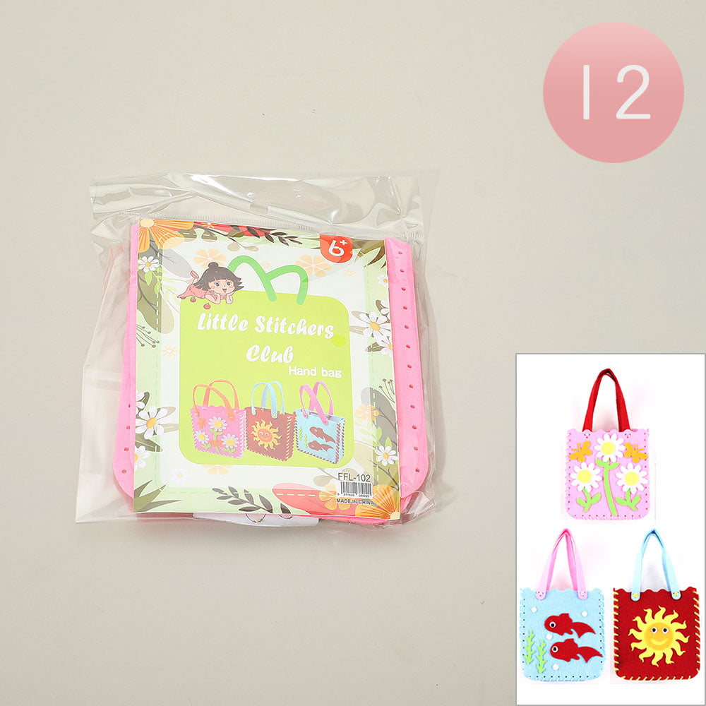 Madeline Love Assorted 12PCS - Little Stitchers DIY Felt Tote Bag Craft Kit for Kids