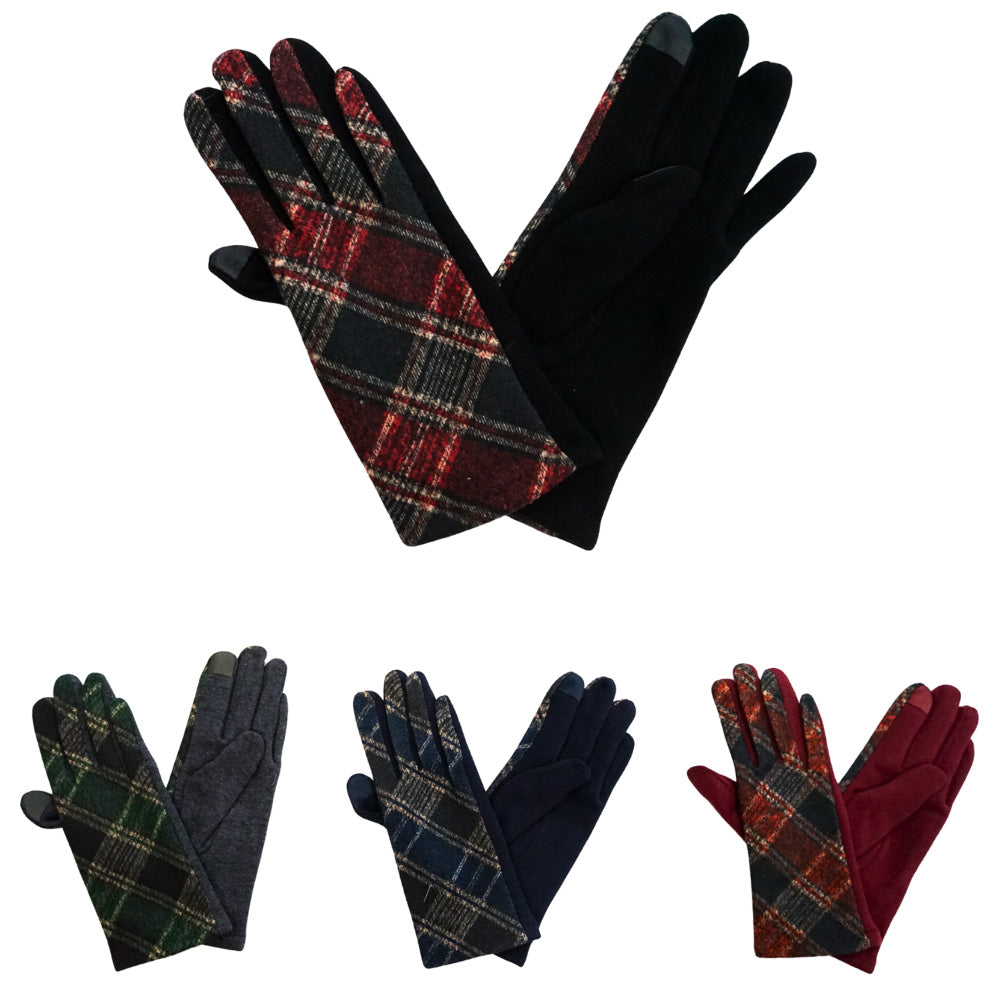 Assorted Stay stylish and connected with these plaid smart touch gloves, designed for winter warmth and touchscreen use. Featuring a cozy fit and classic plaid patterns in assorted colors, they’re perfect for daily wear, driving, or gifting.