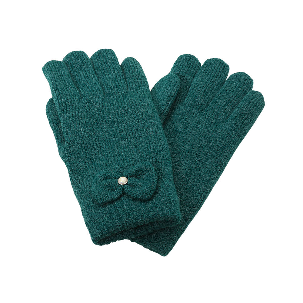 Assorted Soft knit gloves featuring a charming bow detail and cozy full-finger coverage. Designed for warmth and style, these gloves offer a snug fit and elegant touch, perfect for cold-weather outfits and everyday wear during chilly seasons.