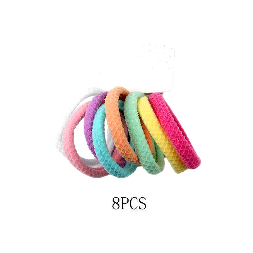 Madeline Love Assorted 12 SET OF 8 - Classic Elastic Hairband Set - Hair Accessories - desc