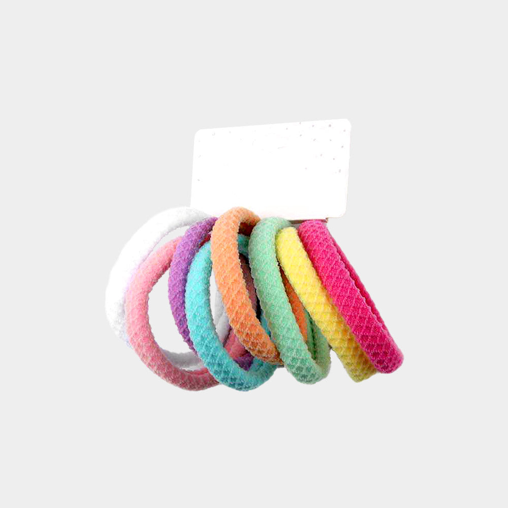 Madeline Love Assorted 12 SET OF 8 - Classic Elastic Hairband Set - Hair Accessories - extra