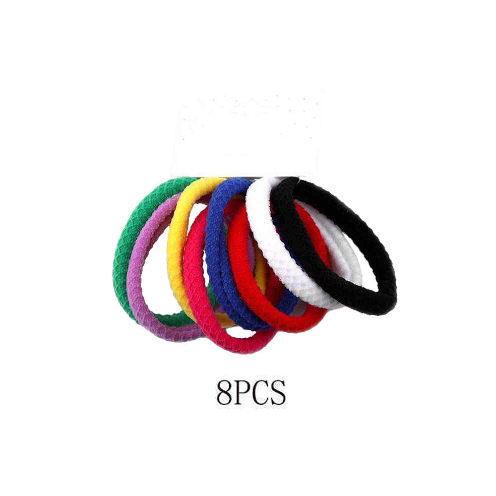 Madeline Love Multi 12 SET OF 8 - Classic Elastic Hairband Set - Hair Accessories - desc