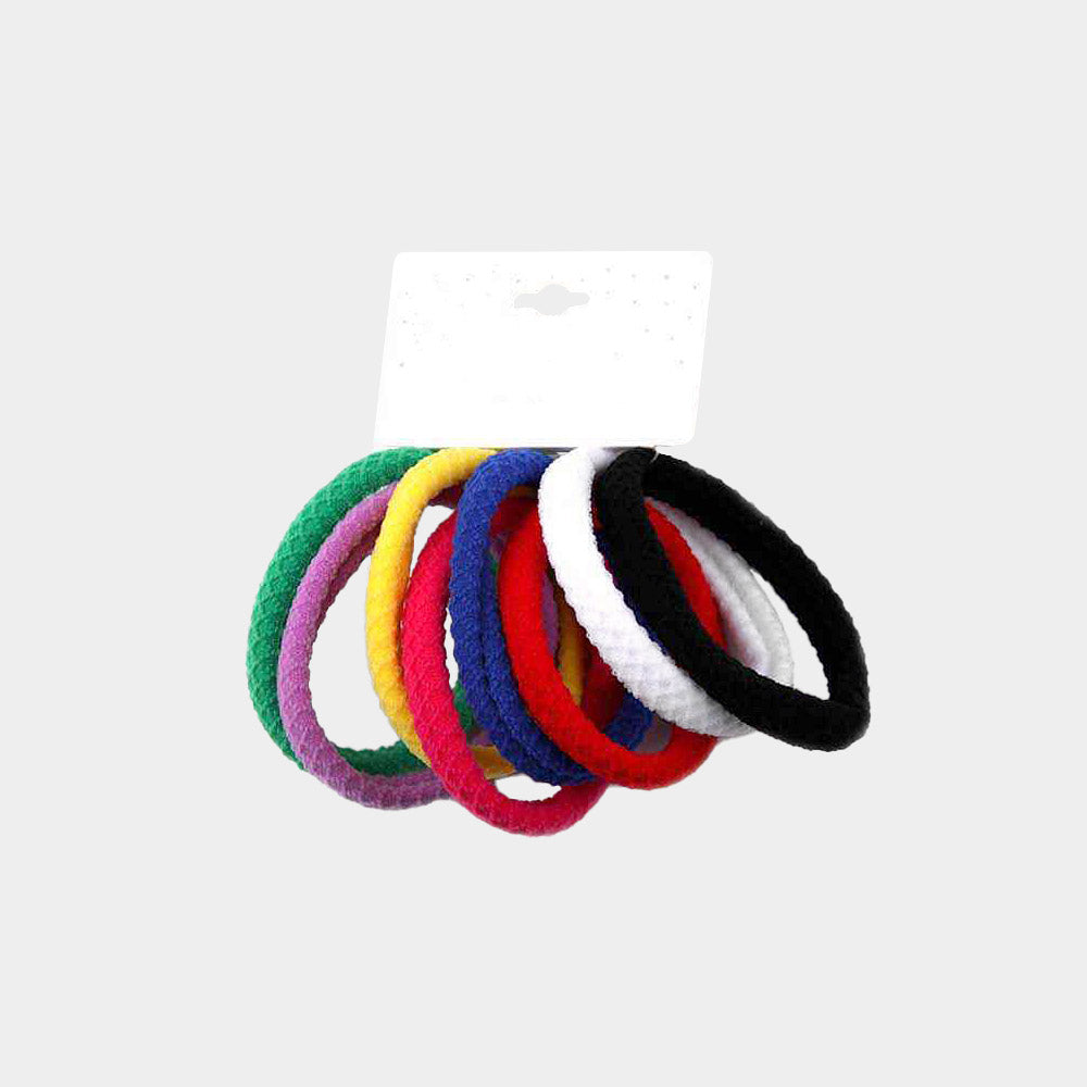 Madeline Love Multi 12 SET OF 8 - Classic Elastic Hairband Set - Hair Accessories - extra