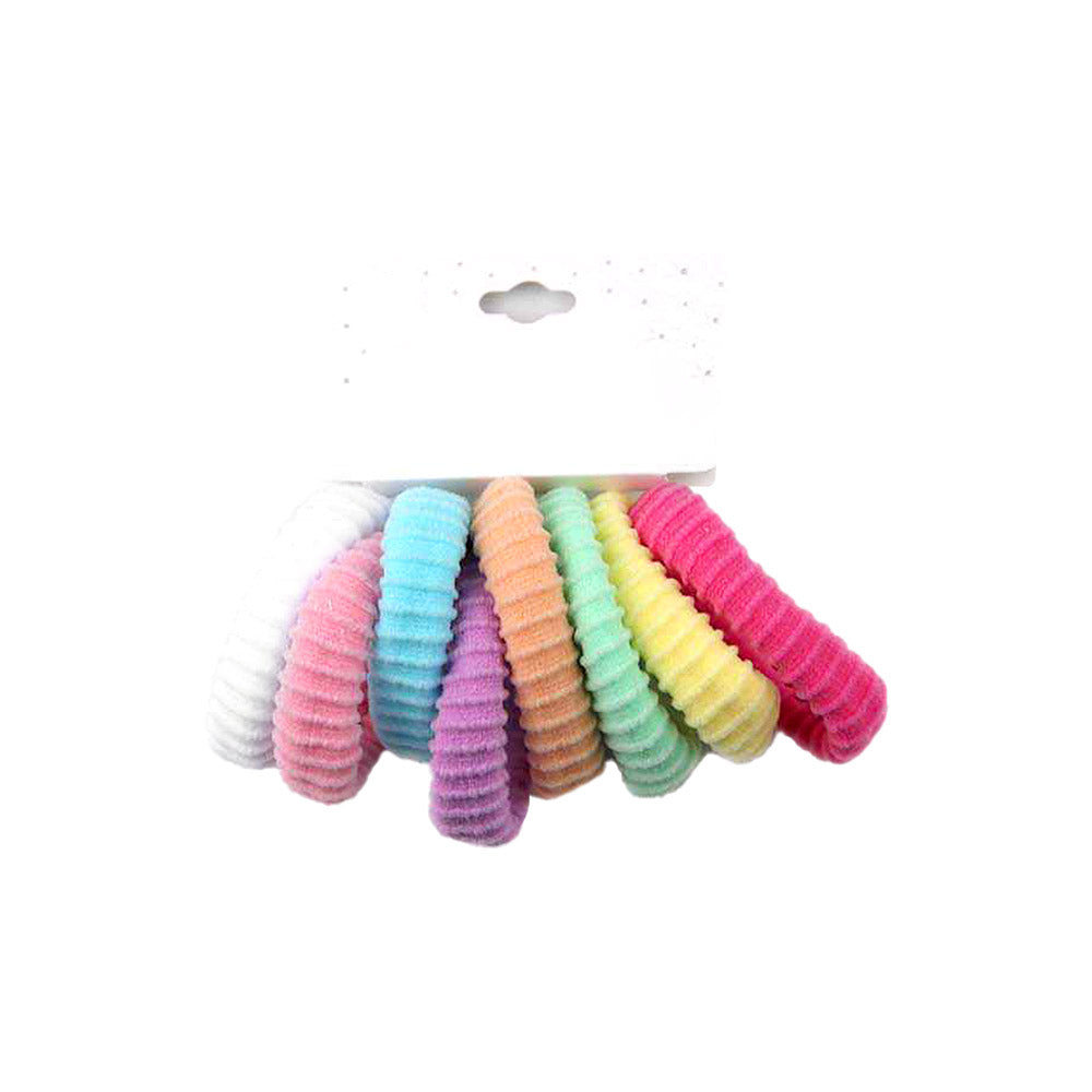 Madeline Love Assorted 12 SET OF 8 - Textured Elastic Hairband Set - Hair Accessories - extra
