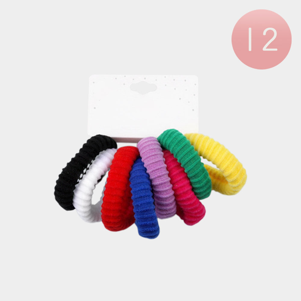 Madeline Love Multi 12 SET OF 8 - Textured Elastic Hairband Set - Hair Accessories