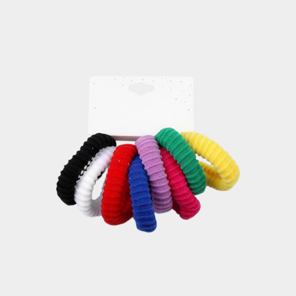 Madeline Love Multi 12 SET OF 8 - Textured Elastic Hairband Set - Hair Accessories - extra