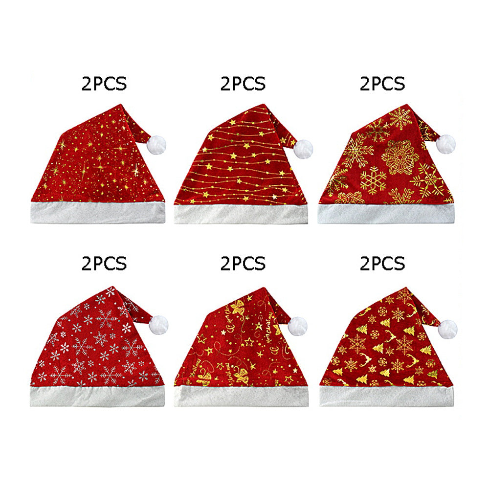 Red 12PCS - Christmas Santa Hat Set