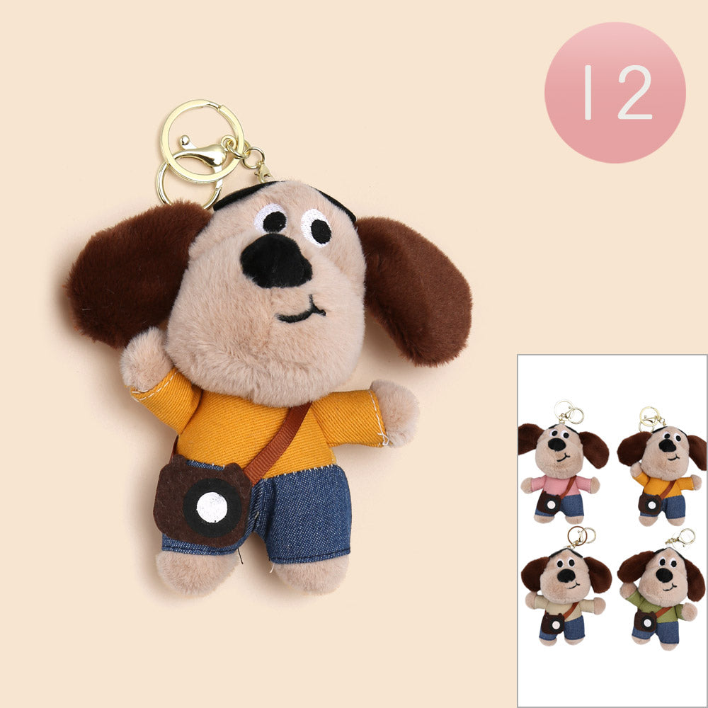 Madeline Love Assorted 12PCS - Cute Plush Dog Keychains / Bag Charms - Bags & Wallets