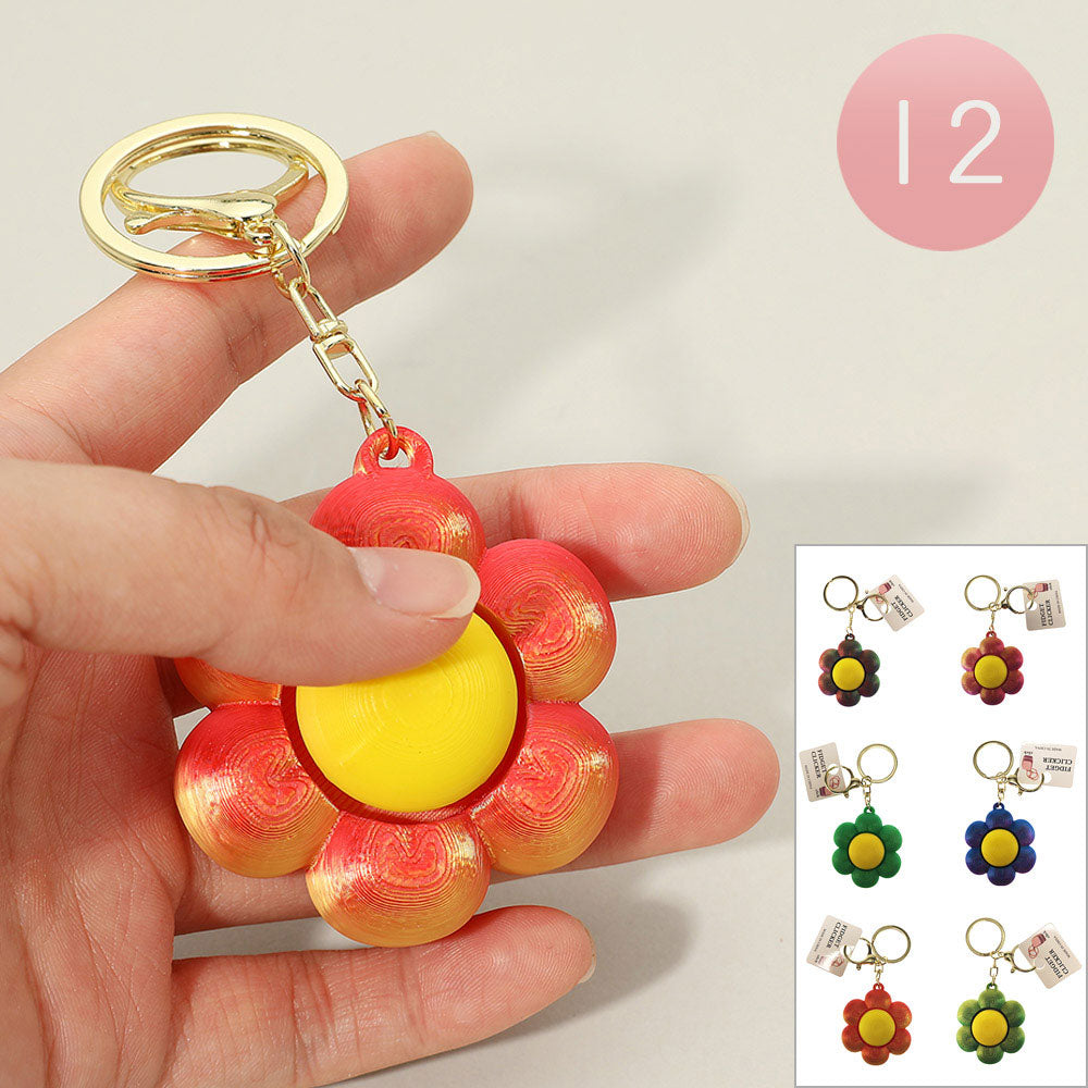Madeline Love Daisy Flower Fidget Clicker Keycap Bag Charm Keychains