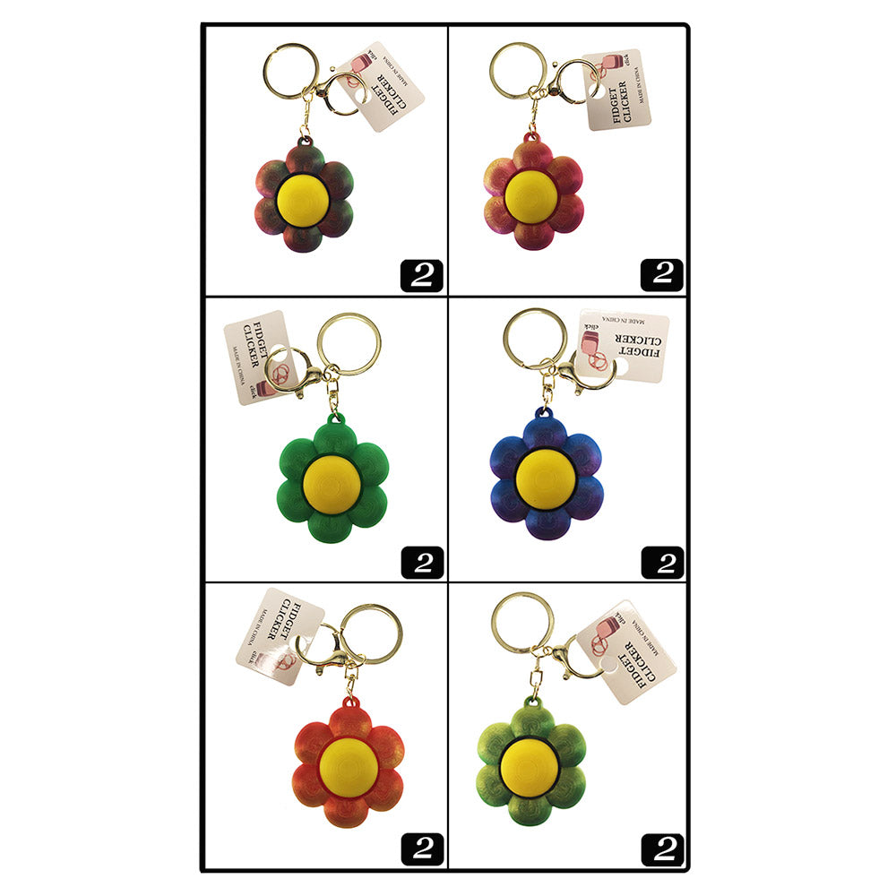 Madeline Love Daisy Flower Fidget Clicker Keycap Bag Charm Keychains