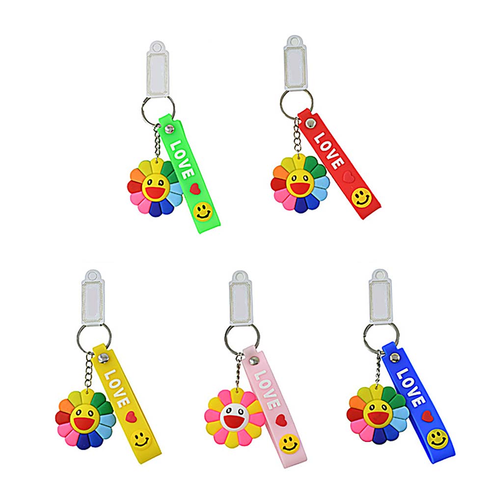 12PCS - LOVE Message Smile Flower Keychains Set