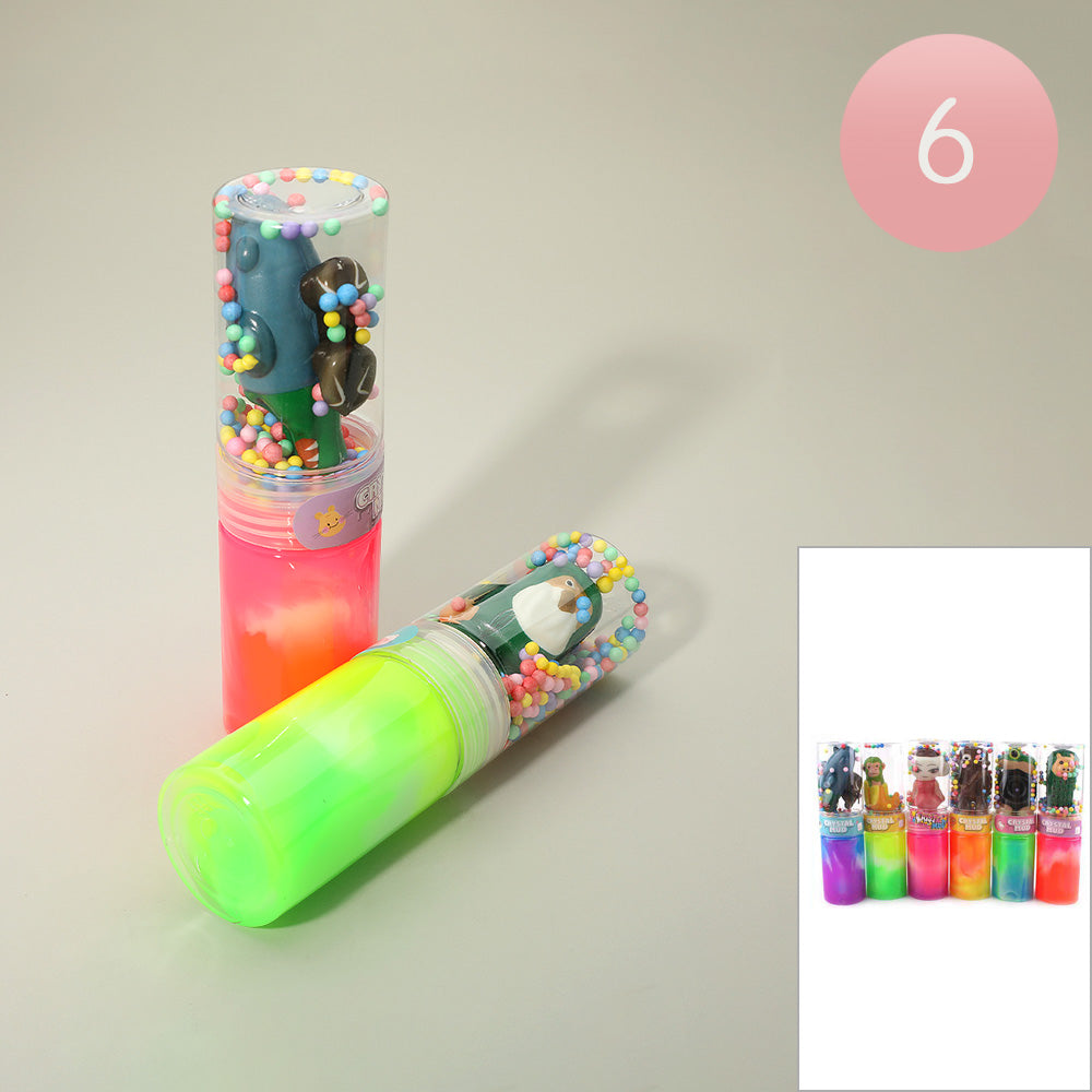 Madeline Love Assorted 6PCS - Character Figure Accent Neon Slime Crystal Mud Toys - Kids