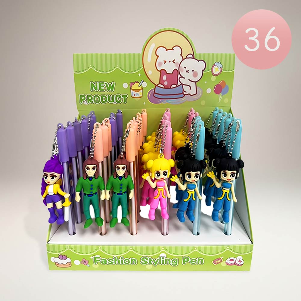 Madeline Love Assorted 36PCS - Cartoon Character Charm Topper Gel Ball Pens - Kids