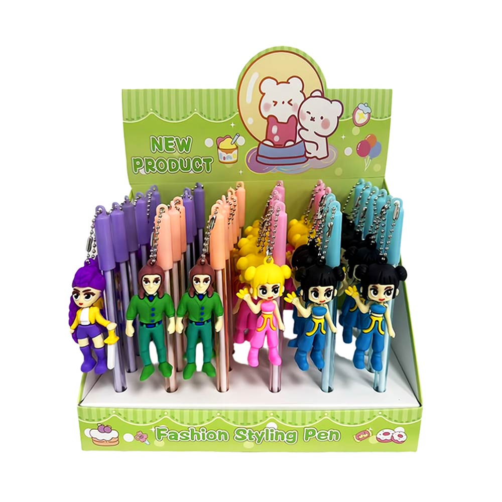 Madeline Love Assorted 36PCS - Cartoon Character Charm Topper Gel Ball Pens - Kids - extra