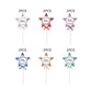 Madeline Love Assorted 12PCS - Happy Birthday Message Glittered Star Cake Topper/Decorations - Hair Accessories - desc