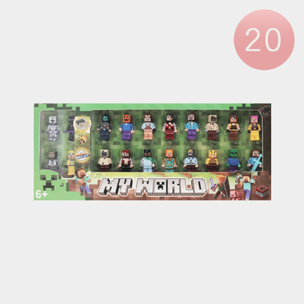 Madeline Love Assorted 20PCS - Pixel Adventure Mini Building Block Figure Set - Kids