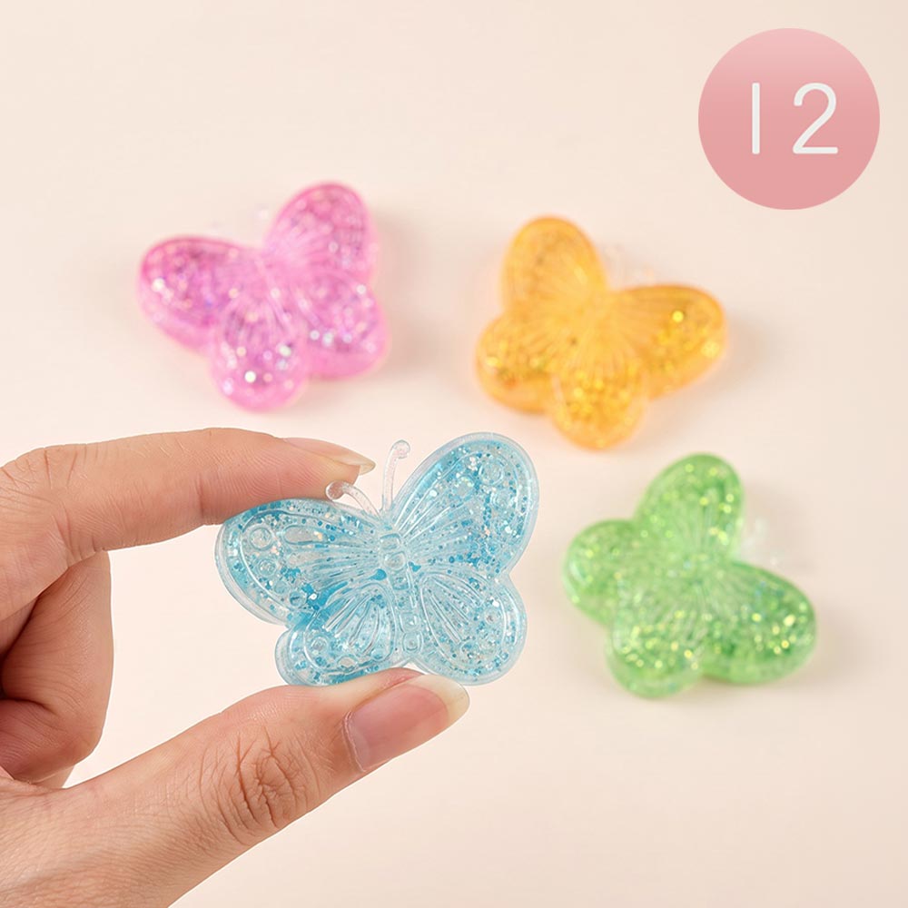 Madeline Love Glitter Butterfly Squishy Squeeze Sensory Stress Relief Fidget Toy