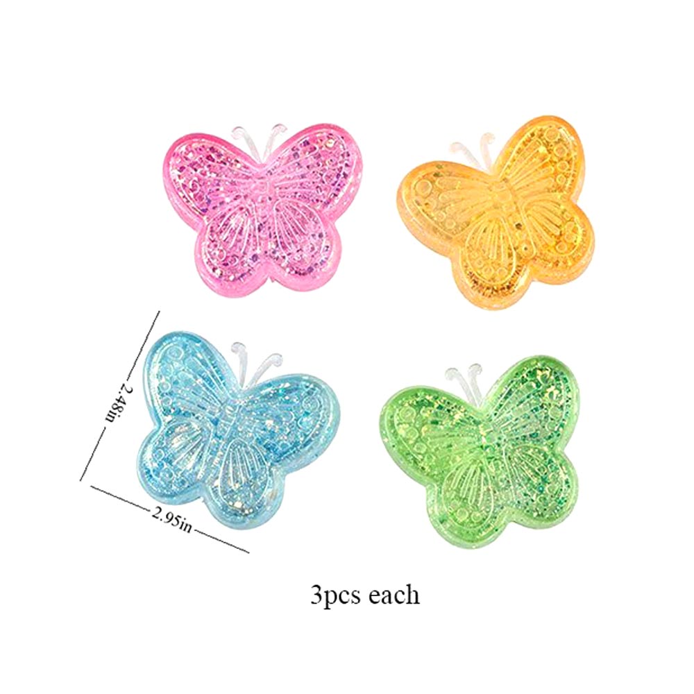 Madeline Love Glitter Butterfly Squishy Squeeze Sensory Stress Relief Fidget Toy