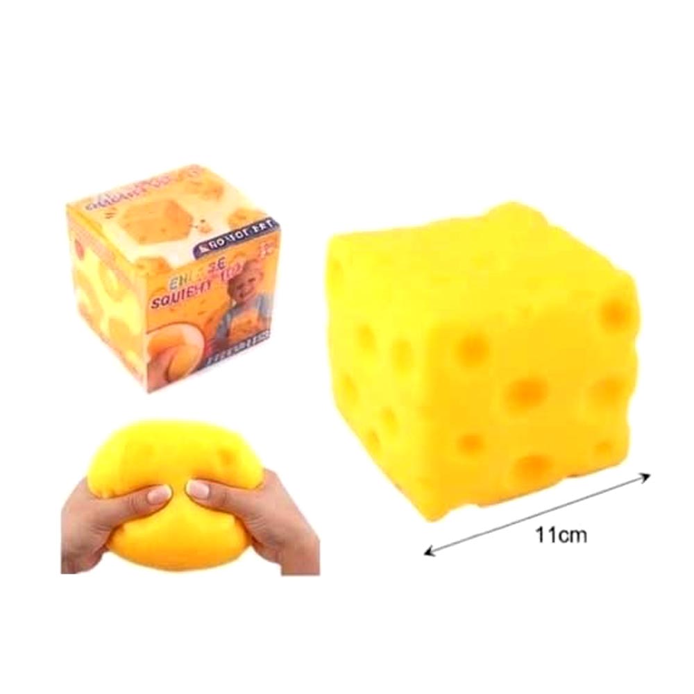 Madeline Love Jumbo Cheese Square Cube Squeeze Squishy Stress Relief Toy