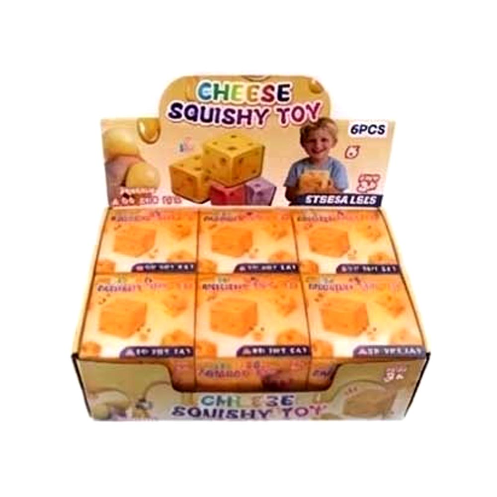 Madeline Love Jumbo Cheese Square Cube Squeeze Squishy Stress Relief Toy