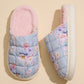 Madeline Love Mint 6Pairs - Floral Patterned Quilted Upper With Padded Sole Indoor Slippers - Hair Accessories - extra