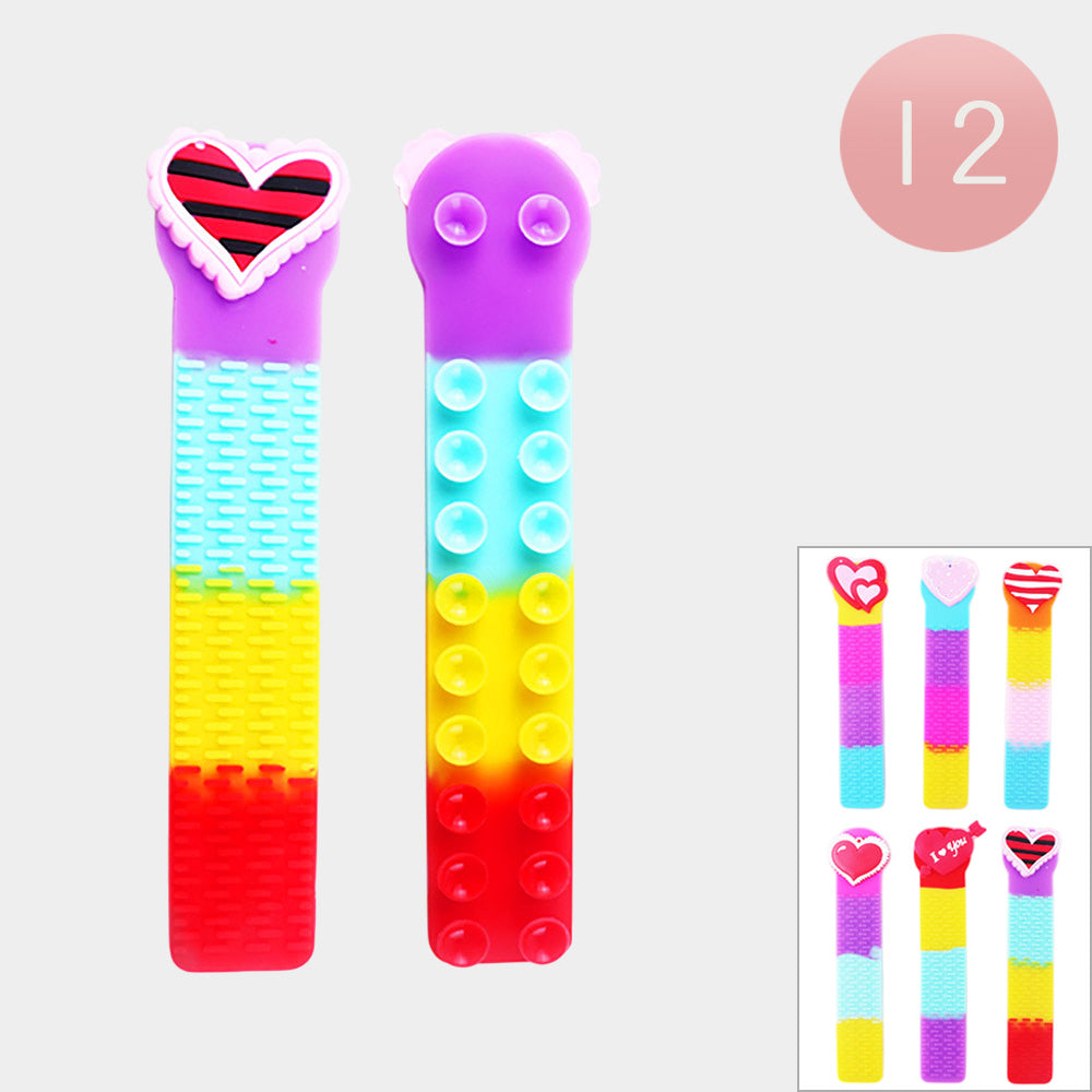 Madeline Love Assorted 12PCS - Heart Squidopop It Sucker Fidget Kids Toys