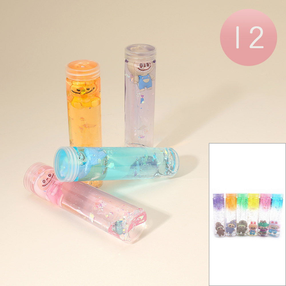 Madeline Love Assorted 12PCS - Monster Bunny Character Glitter Tube Slime Toys - Kids