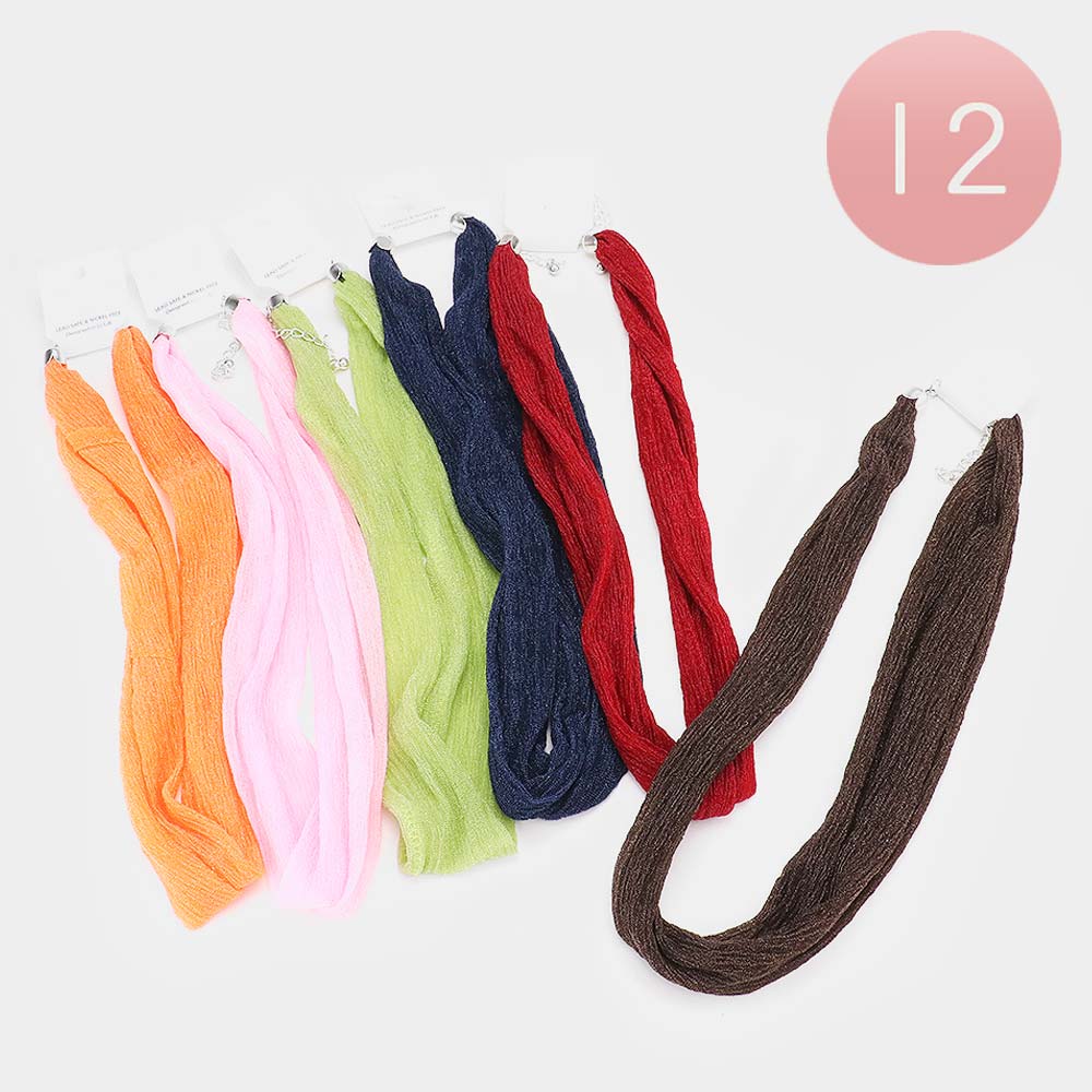 Madeline Love Assorted 12PCS - Fabric Necklaces - Jewelry