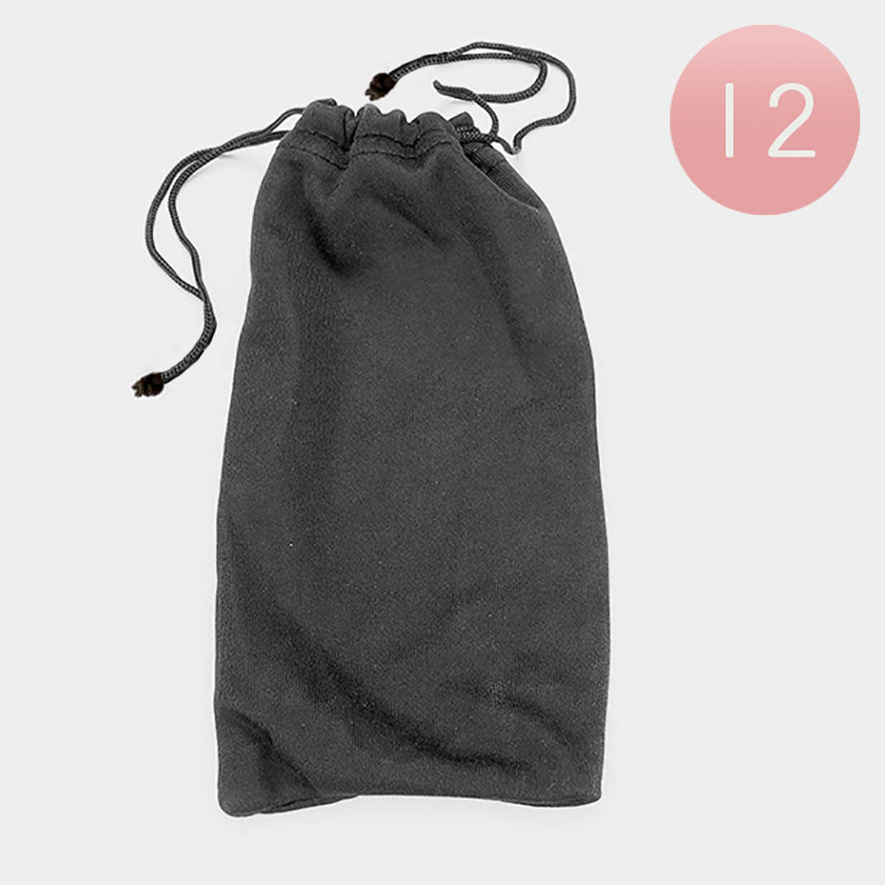 Madeline Love Black 12PCS - Drawstring Glasses Pouch Bags - Sunglasses