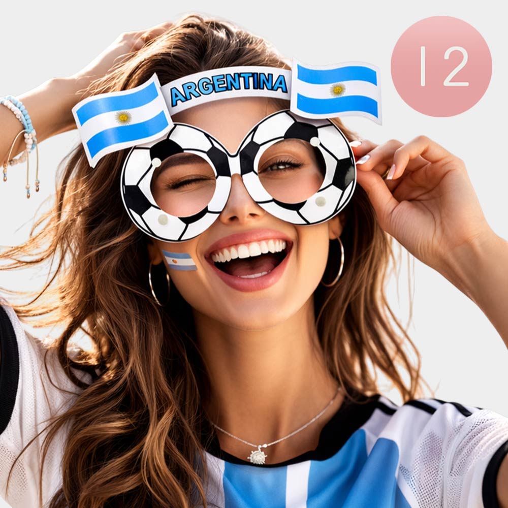 Madeline Love Assorted 12PCS - World Cup Argentina Soccer Novelty Party Glasses - Sports & Events