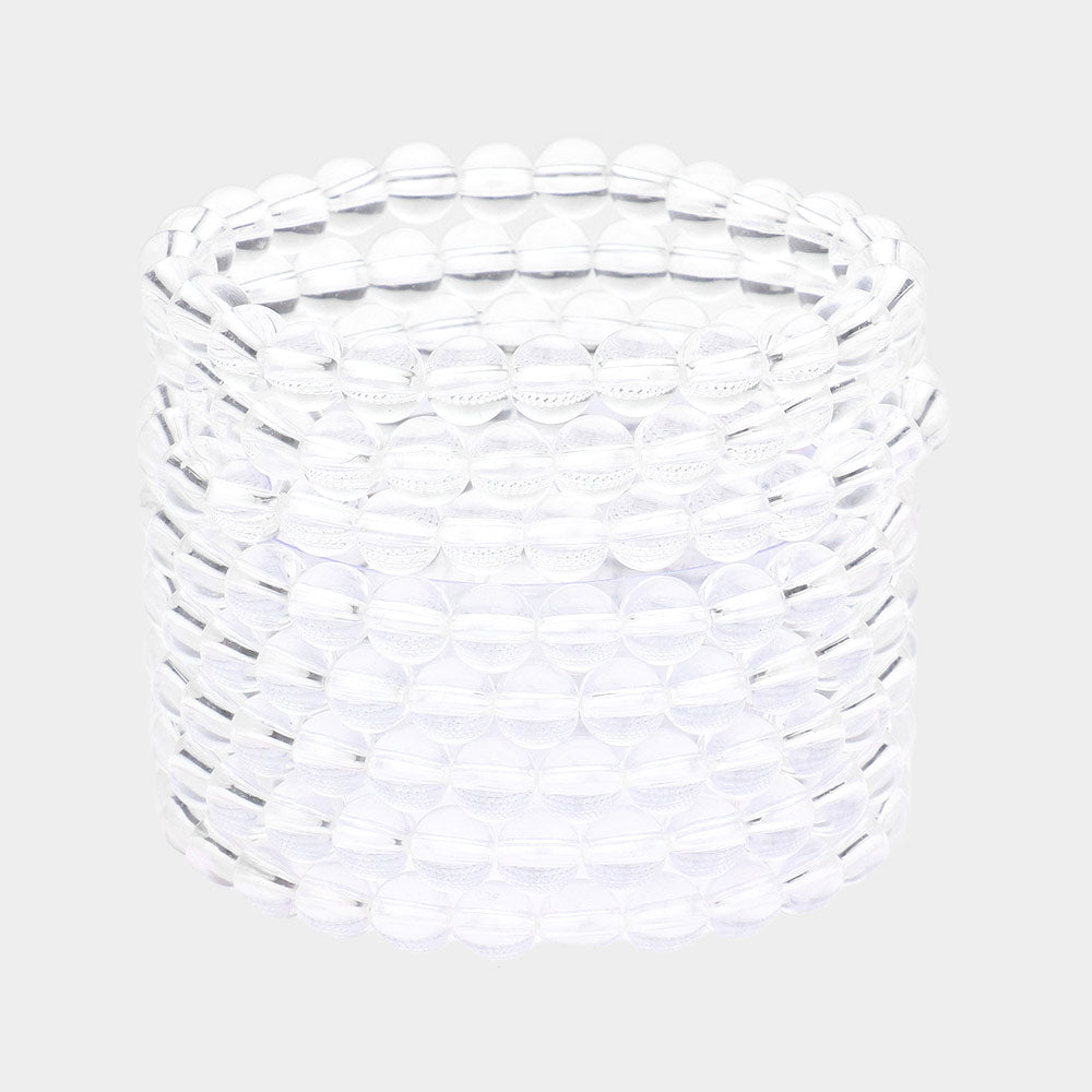 Madeline Love Lucite 8PCS - Clear Lucite stack stretch bracelets