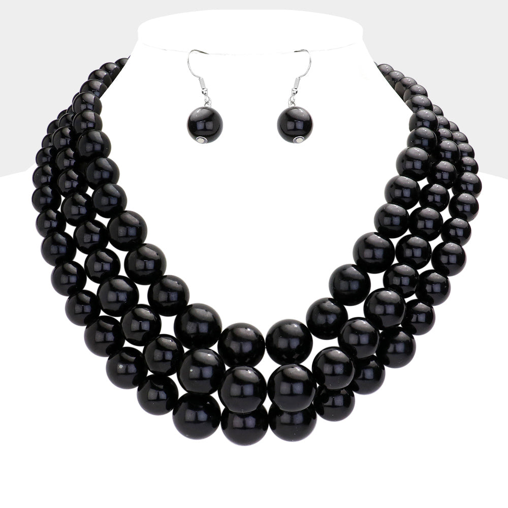 Madeline Love Black Pearl Layered Chunky Necklace - Necklaces