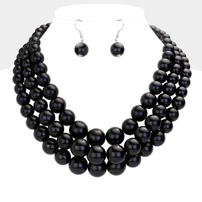 Madeline Love Black Pearl Layered Chunky Necklace - Necklaces