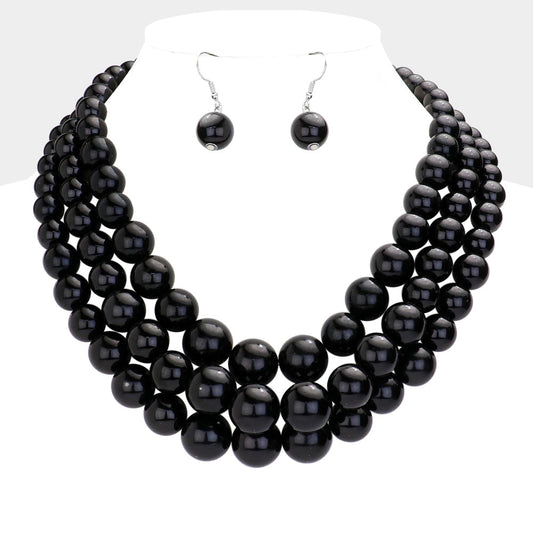 Madeline Love Black Pearl Layered Chunky Necklace - Necklaces