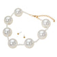 Madeline Love Cream Bold Oversized Pearl Station Beaded Statement Necklace - Necklaces - desc
