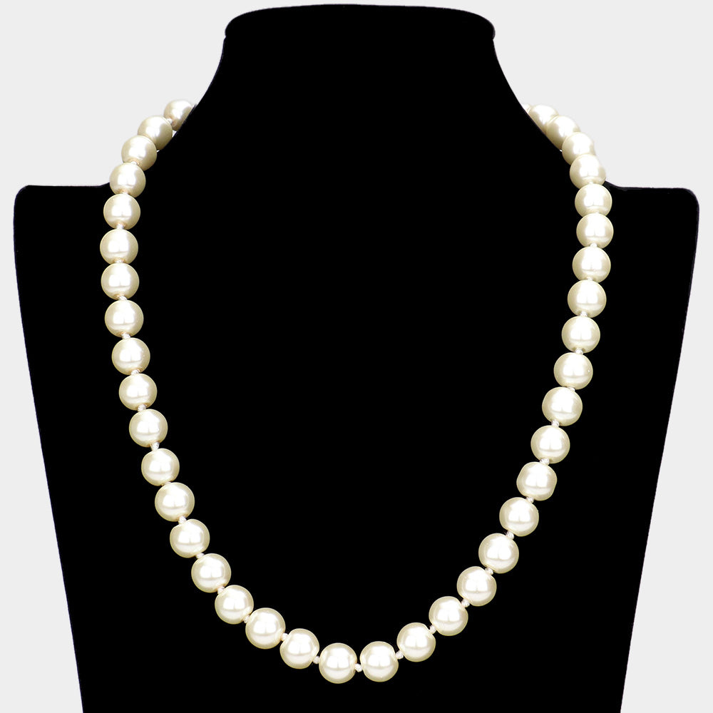 Madeline Love Cream Glass Pearl Necklace - Necklaces